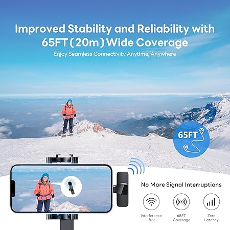 Omnidirectional K9 Dual Wireless Lavalier Microphone for Android/iPhone 3 in 1 Collar Mic with USB-C & Lightning Plug | Furry Windscreens | Noise Cancellation | Vlogging, YouTube, Interviews, Reels